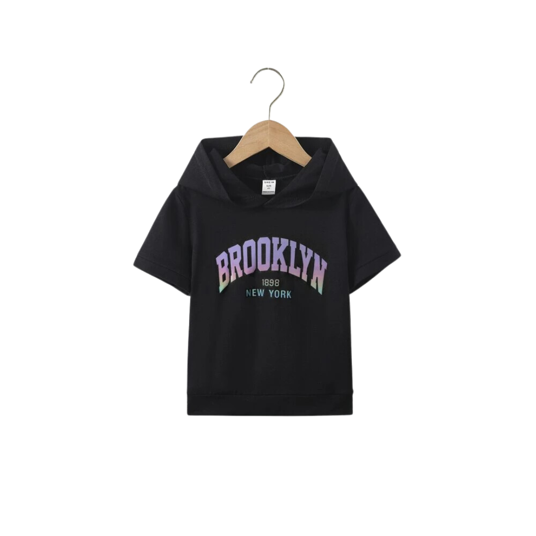 Sudadera Con Capucha Brooklyn New York USA College Style – Diseño Typography, 241 Gr, Corte Clásico