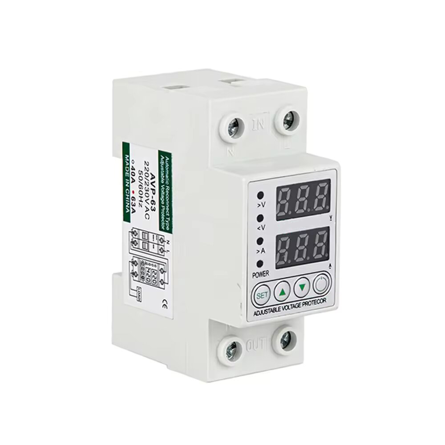 RELÉ PROTECCIÓN SOBRE BAJO VOLTAJE AJUSTABLE 220V MONOFÁSICO - 2