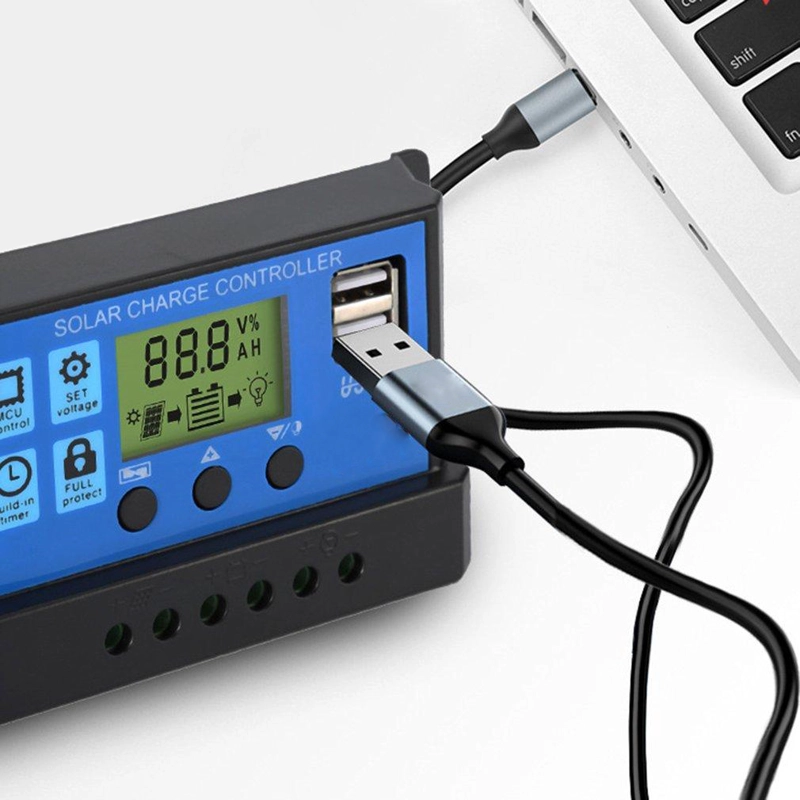 REGULADOR CARGA SOLAR DIGITAL SOLIOT 12V 24V 10A 2USB - 2