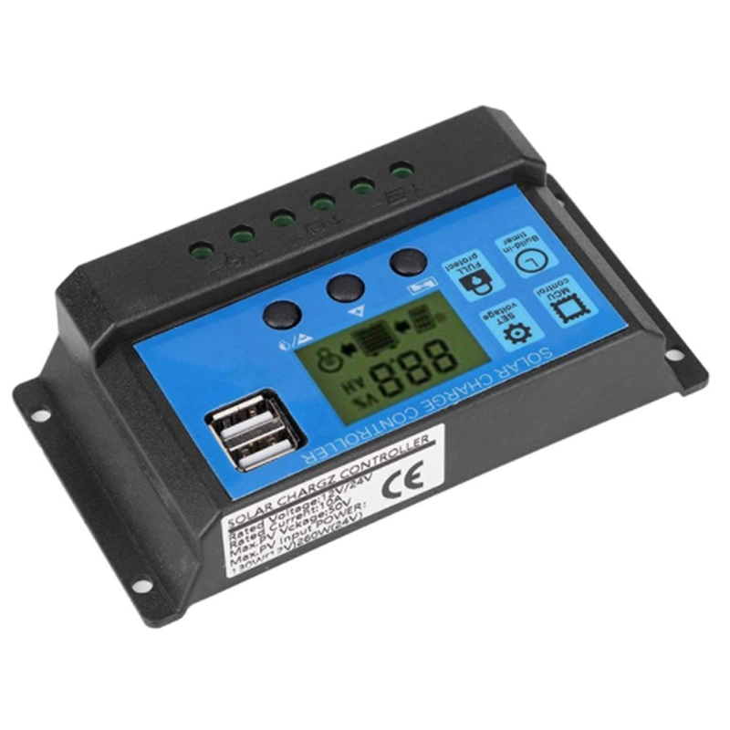 REGULADOR CARGA SOLAR DIGITAL SOLIOT 12V 24V 10A 2USB - 3