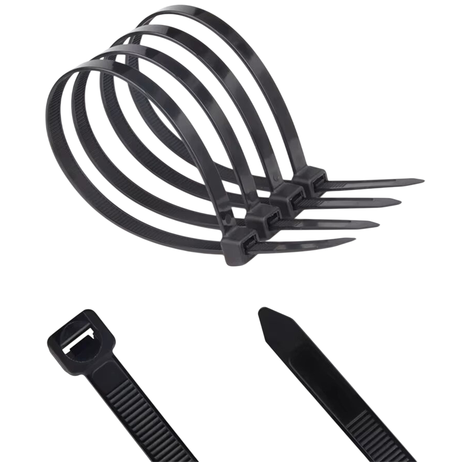 AMARRA CABLE PLASTICA 5X250MM NEGRO SET 100 UNIDADES - 2
