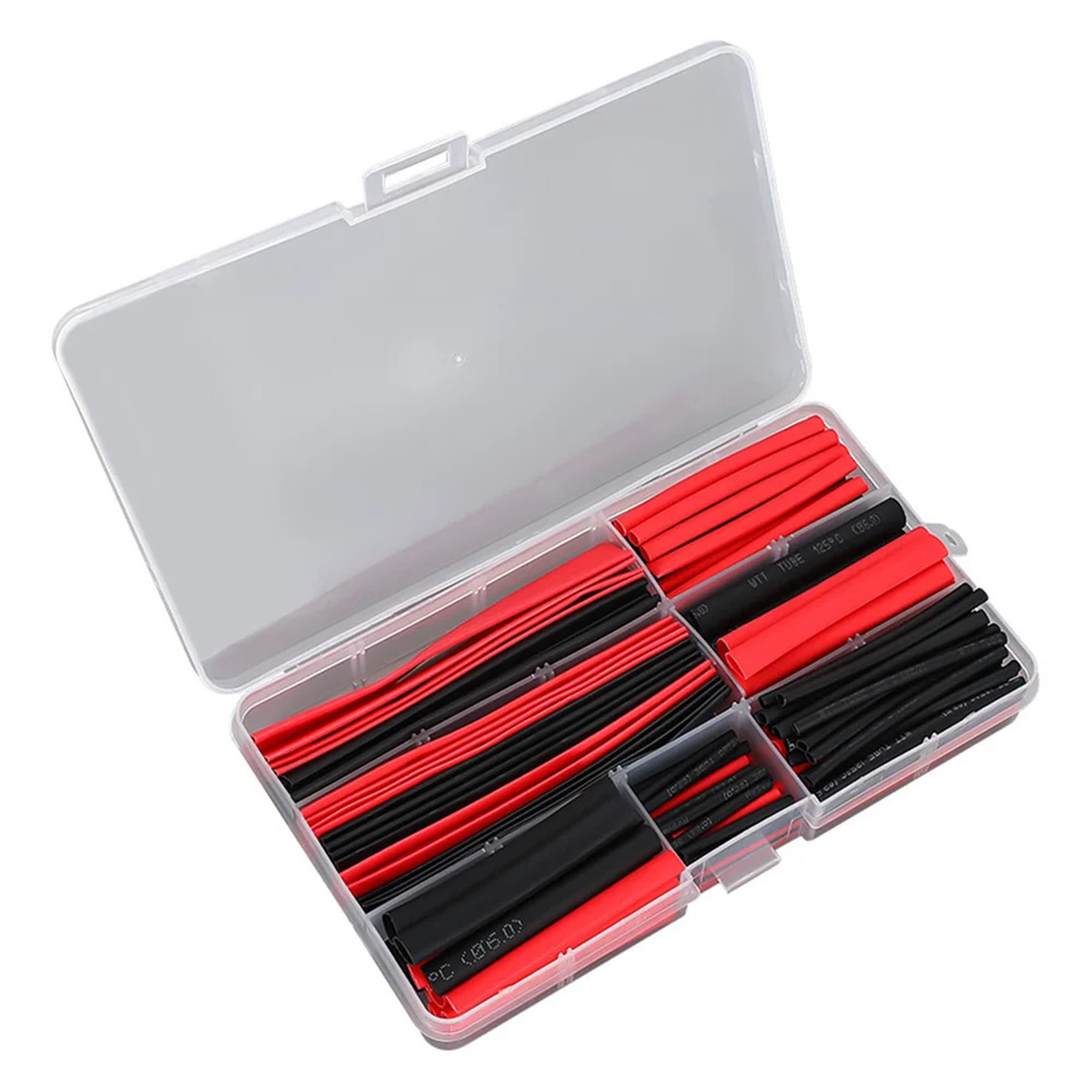 SET 150 TUBOS TERMORETRACTIL AISLANTE EN COLOR ROJO EN COLOR NEGRO - 2