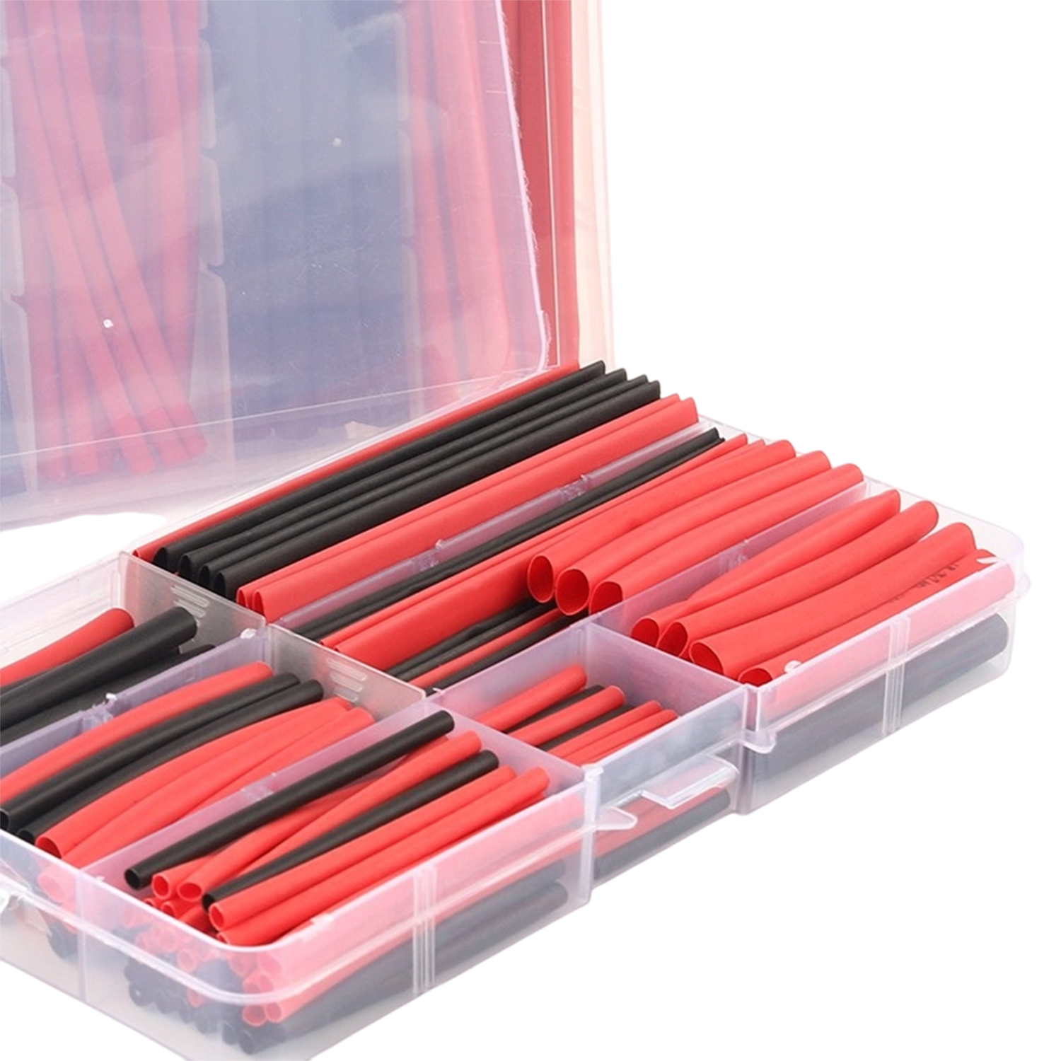 SET 150 TUBOS TERMORETRACTIL AISLANTE EN COLOR ROJO EN COLOR NEGRO - 3