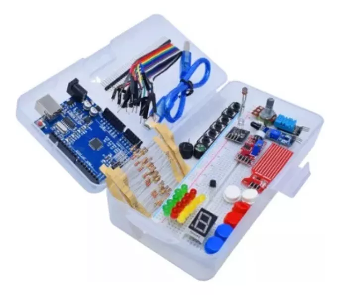 KIT BÁSICO ARDUINO UNO COMPATIBLE EN CAJA - 1
