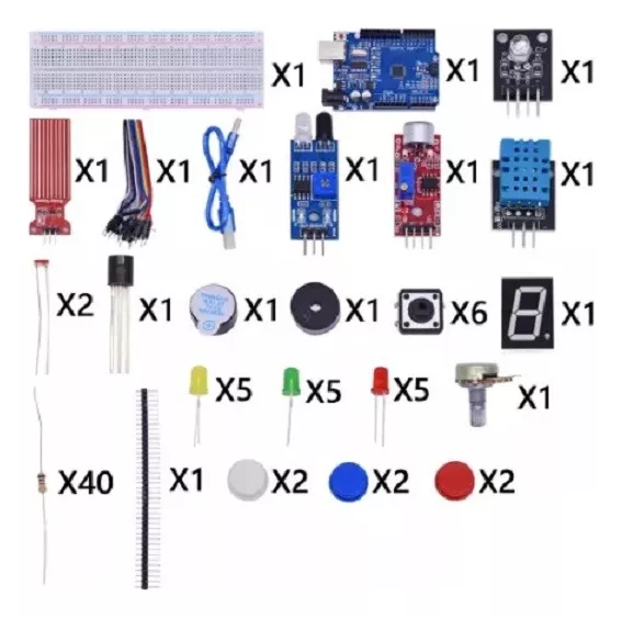 KIT BÁSICO ARDUINO UNO COMPATIBLE EN CAJA - 2