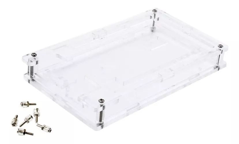 CARCASA ACRÍLICA TRANSPARENTE CASE PARA ARDUINO MEGA - 1
