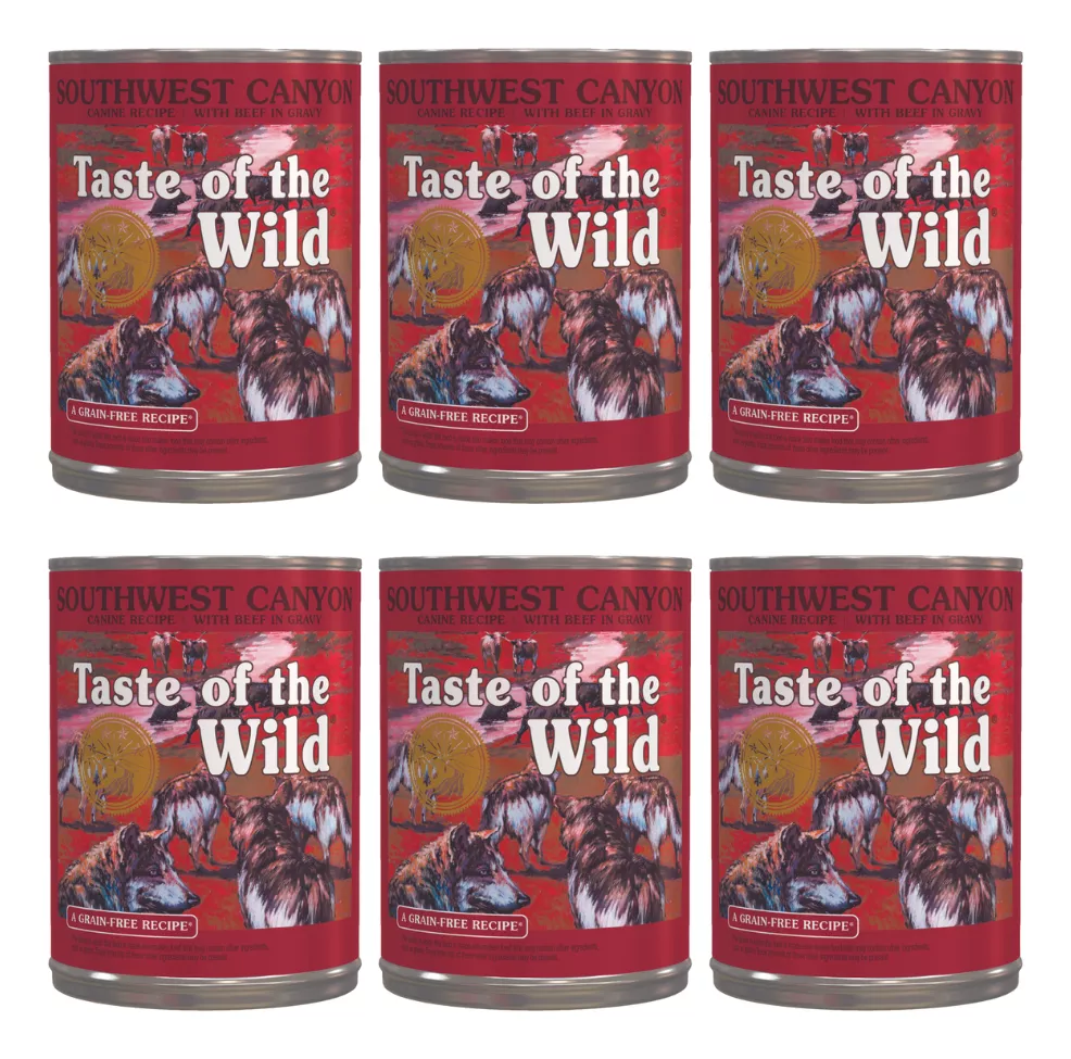 TASTE OF THE WILD PERROS SOUTHWEST CANYON PACK X6 LATAS 390G - 1