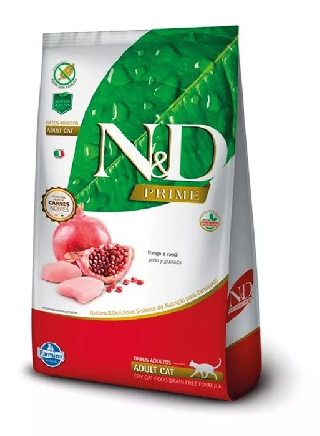 ALIMENTO NATURAL & DELICIOUS PRIME FELINE PARA GATO ADULTO SABOR POLLO Y GRANADA DE 7.5 KG - 1