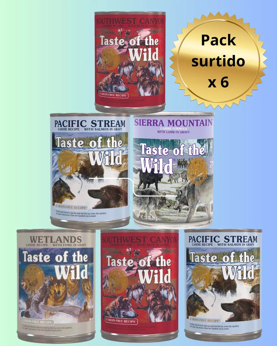 TASTE OF THE WILD PACK LATAS X 6 VARIADAS ALIMENTO HUMEDO - 1