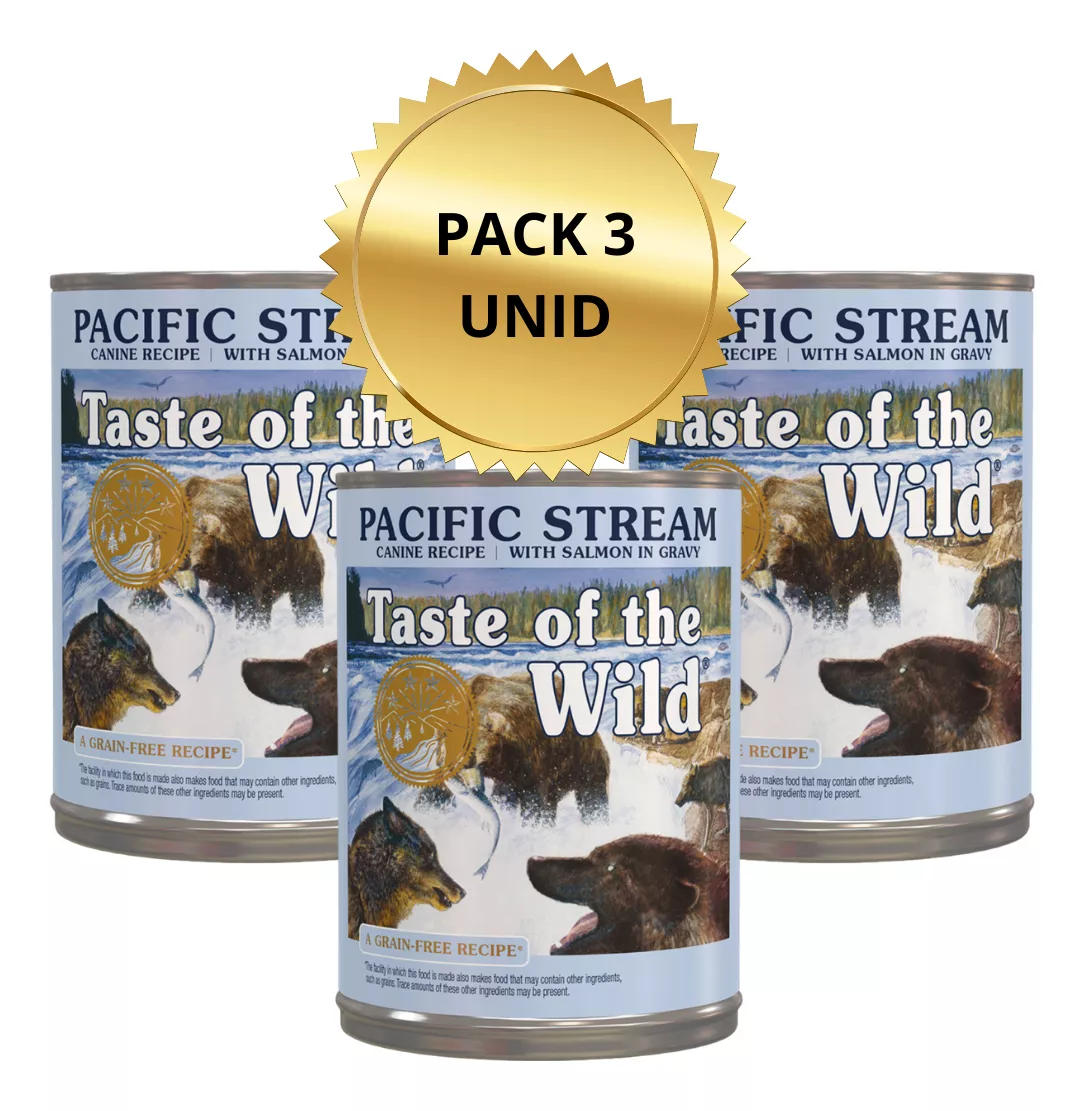TASTE OF THE WILD PACIFIC STREAM SALMÓN PACK X 3 LATAS 390G - 1