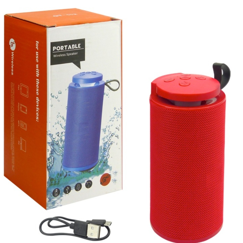 PARLANTE BLUETOOTH RECARGABLE CON LUZ GT-112 ROJO - 2