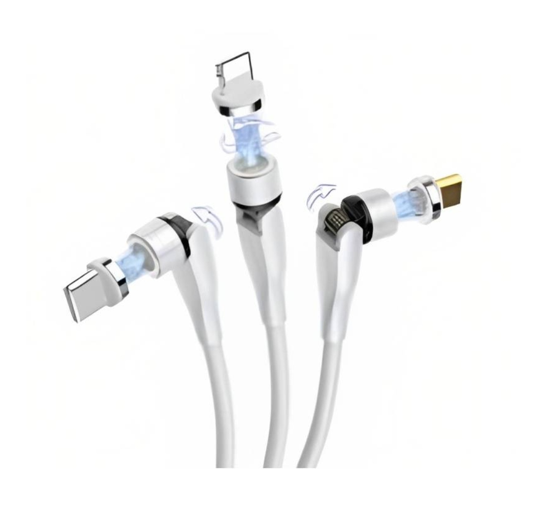 TECNOLAB 3 EN 1 CABLE DE CARGA MAGNÉTICO 90 GRADOS