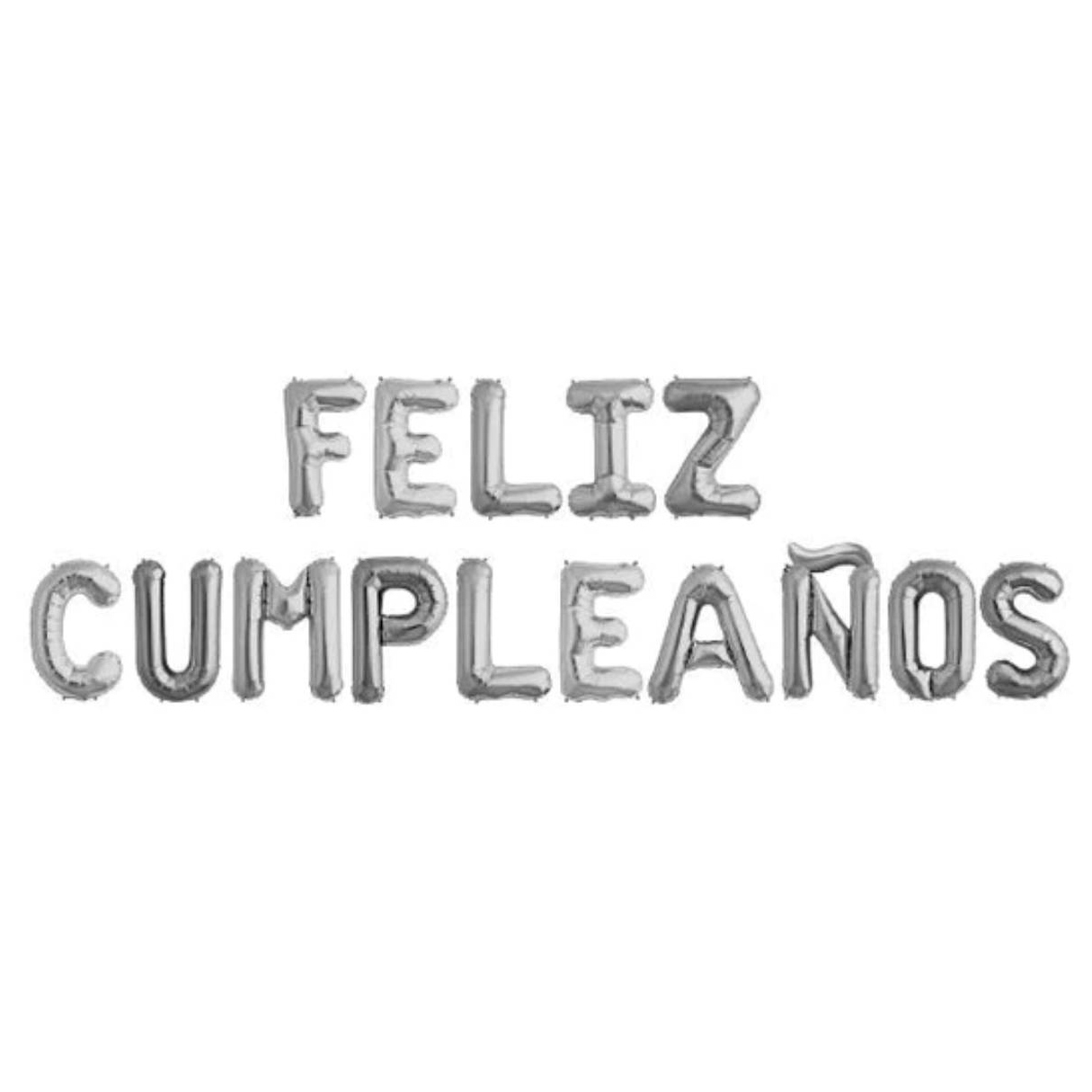 GLOBO OEM METALIZADOS LETRAS FELIZ CUMPLEAÑOS 16 PUL PLATEADO - 1
