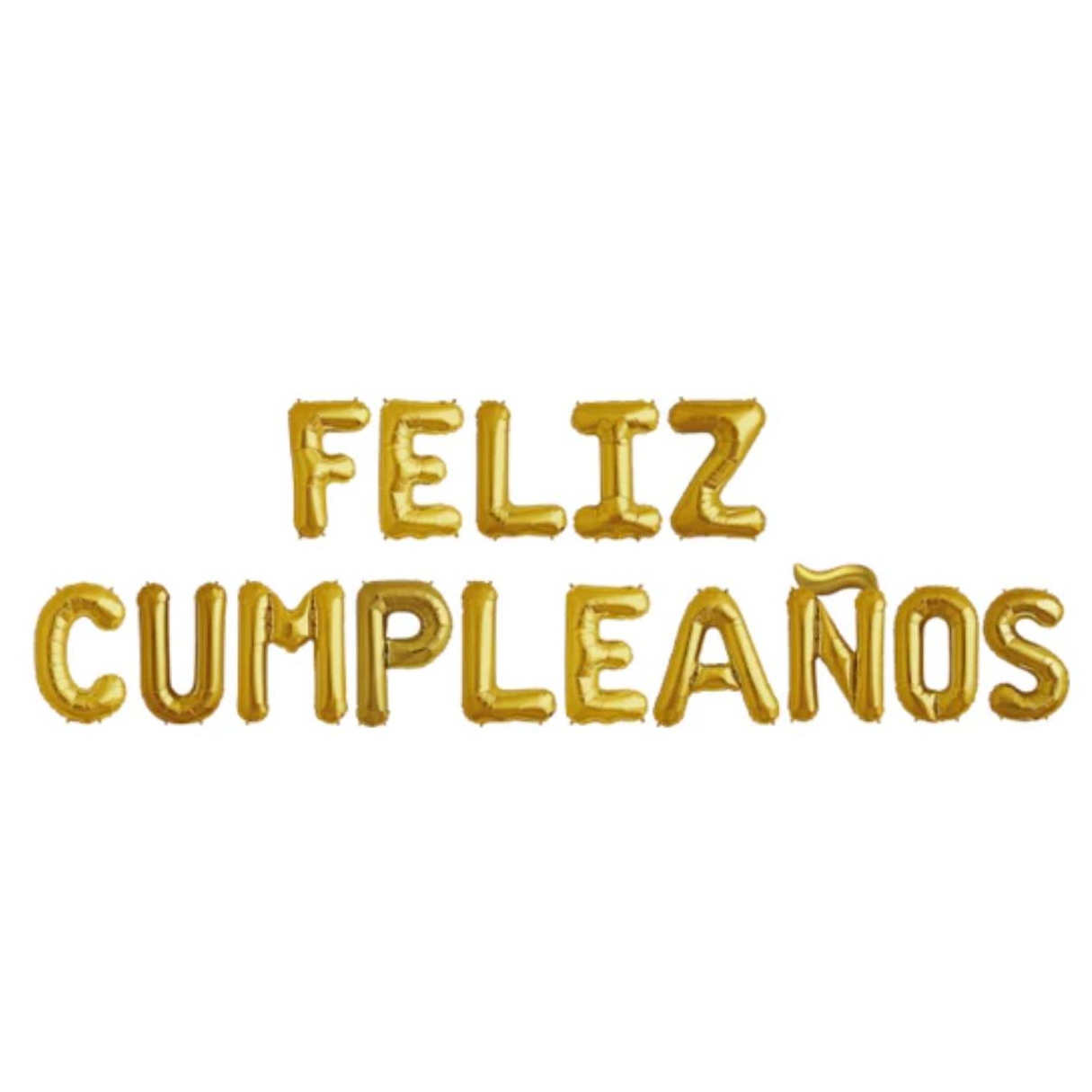 GLOBO OEM METALIZADOS LETRAS FELIZ CUMPLEAÑOS 16 PUL DORADO - 1