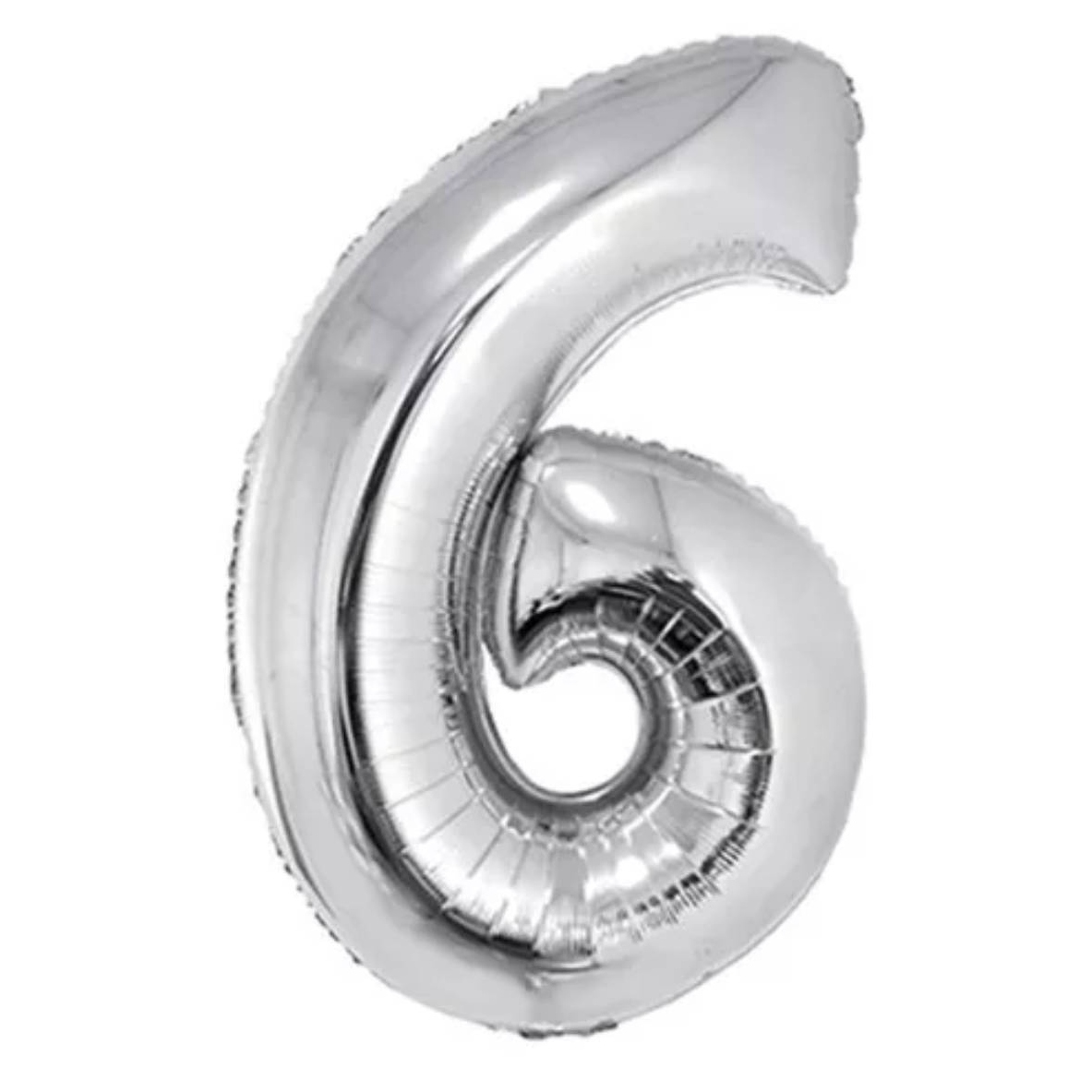 GLOBO OEM NÚMERO METALIZADO 36 PULGADAS # 6 PLATEADO - 1