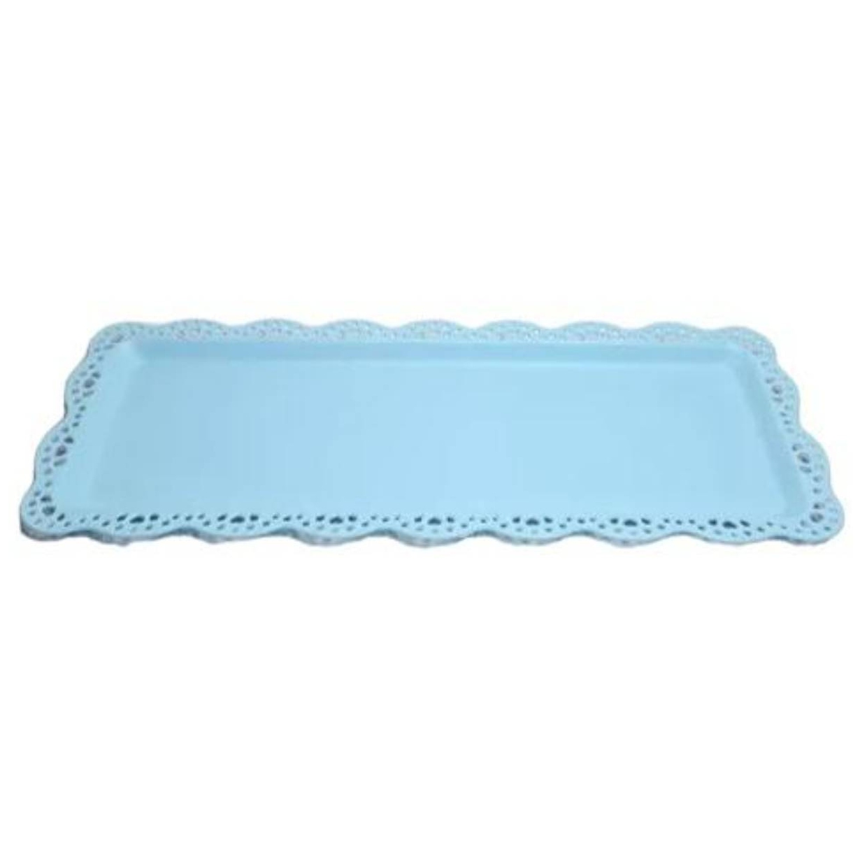 BANDEJA OEM RECTANGULAR PLÁSTICO 30 X 15 CM CELESTE - 2
