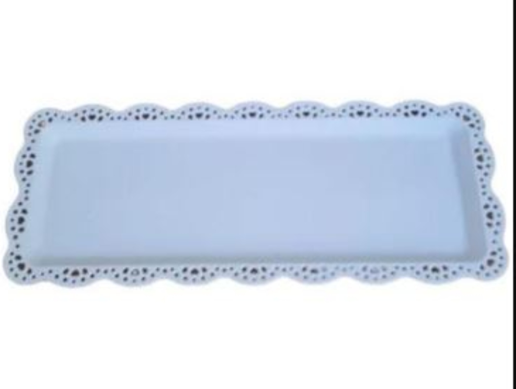BANDEJA OEM RECTANGULAR PLÁSTICO 30 X 15 CM BLANCO - 1