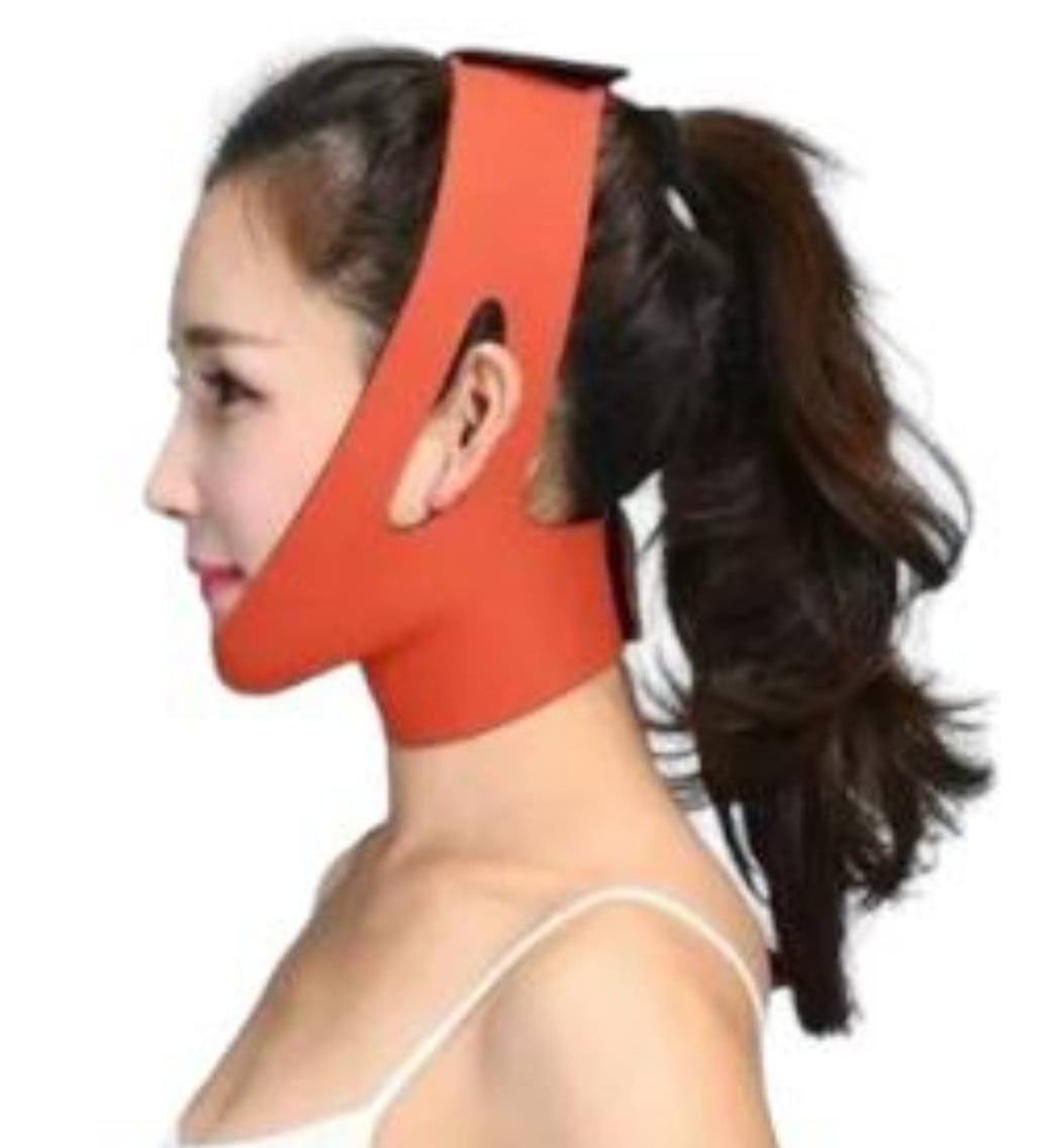 FAJA REDUCTORA TÉRMICA OEM FAJA REDUCTORA PAPADA ANTI ARRUGA MENTONERA MEJILLAS NARANJA - 1