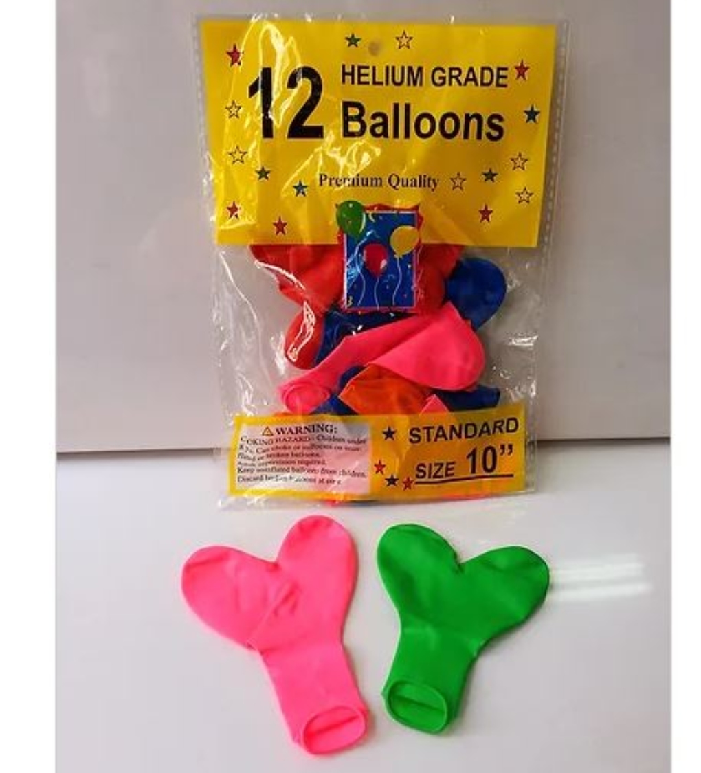 GLOBO OEM X 12 UNIDADES FORMA CORAZÓN SURTIDO - 2