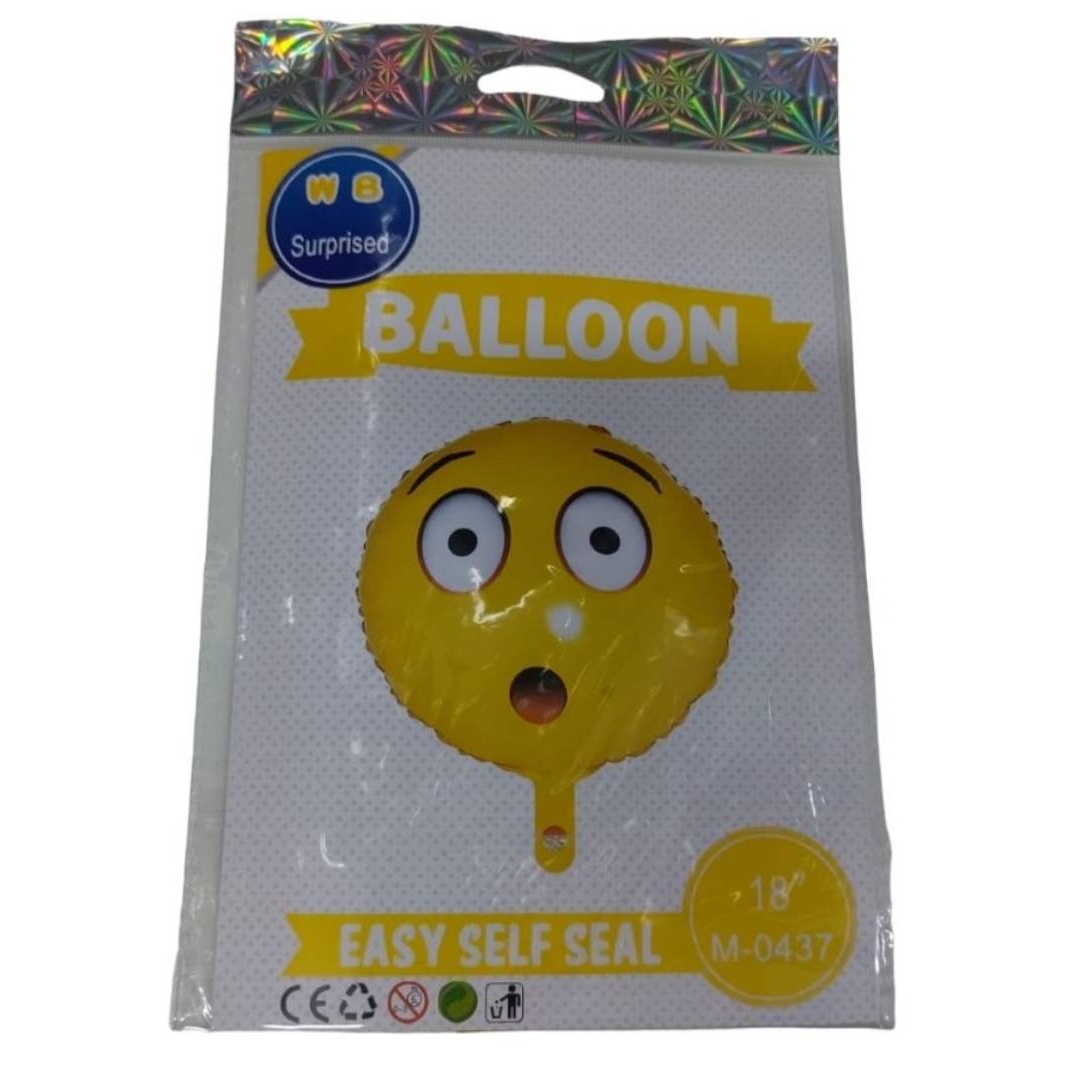 GLOBO OEM METALIZADO 16 PULGADAS EMOJI ASOMBRO DORADO - 1