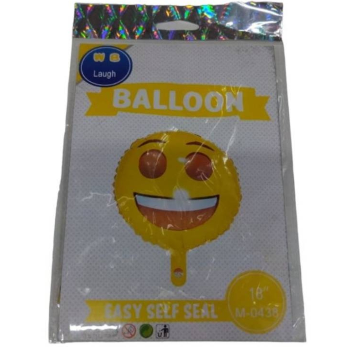 GLOBO OEM METALIZADO 16 PULGADAS EMOJI FELIZ DORADO - 1
