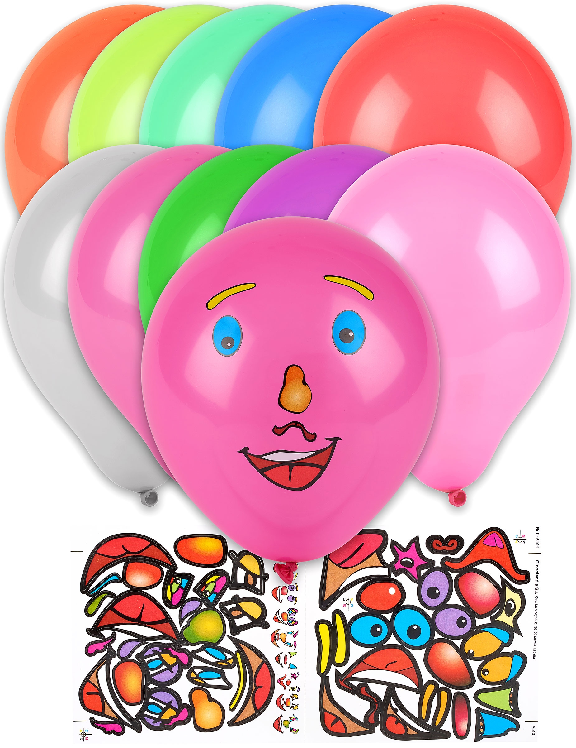 GLOBO OEM X 12 UNIDADES Y PEGATINAS SURTIDO - 1