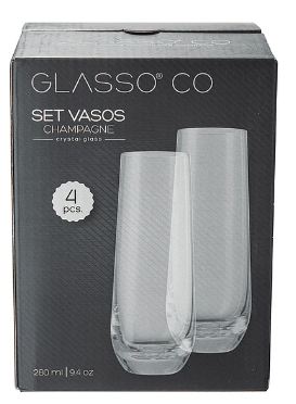 SET 4 VASOS CHAMPAGNE GLASSO - 4