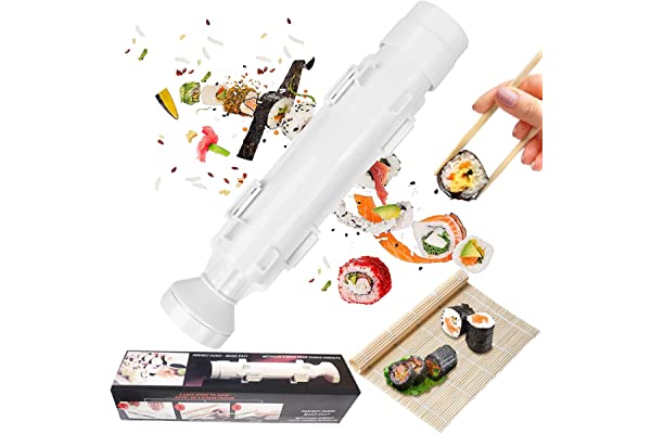 KIT PARA HACER SUSHI PRENSA + 4 RODILLO + 10 PALITOS CHINOS - 2