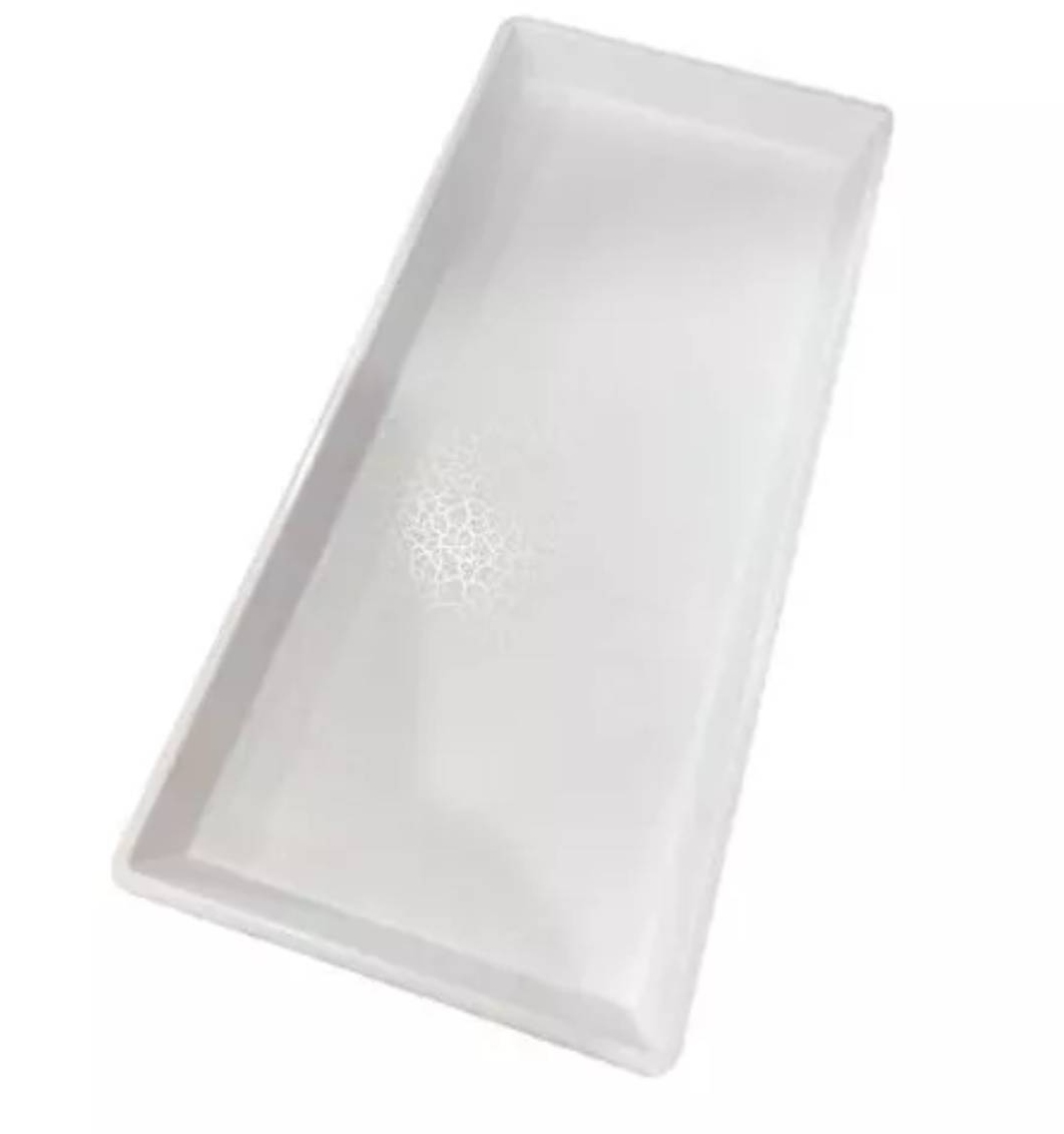 BANDEJADE OEM RECTANGULAR PLÁSTICO SERVIR 25 X 11.5 CM BLANCO - 1