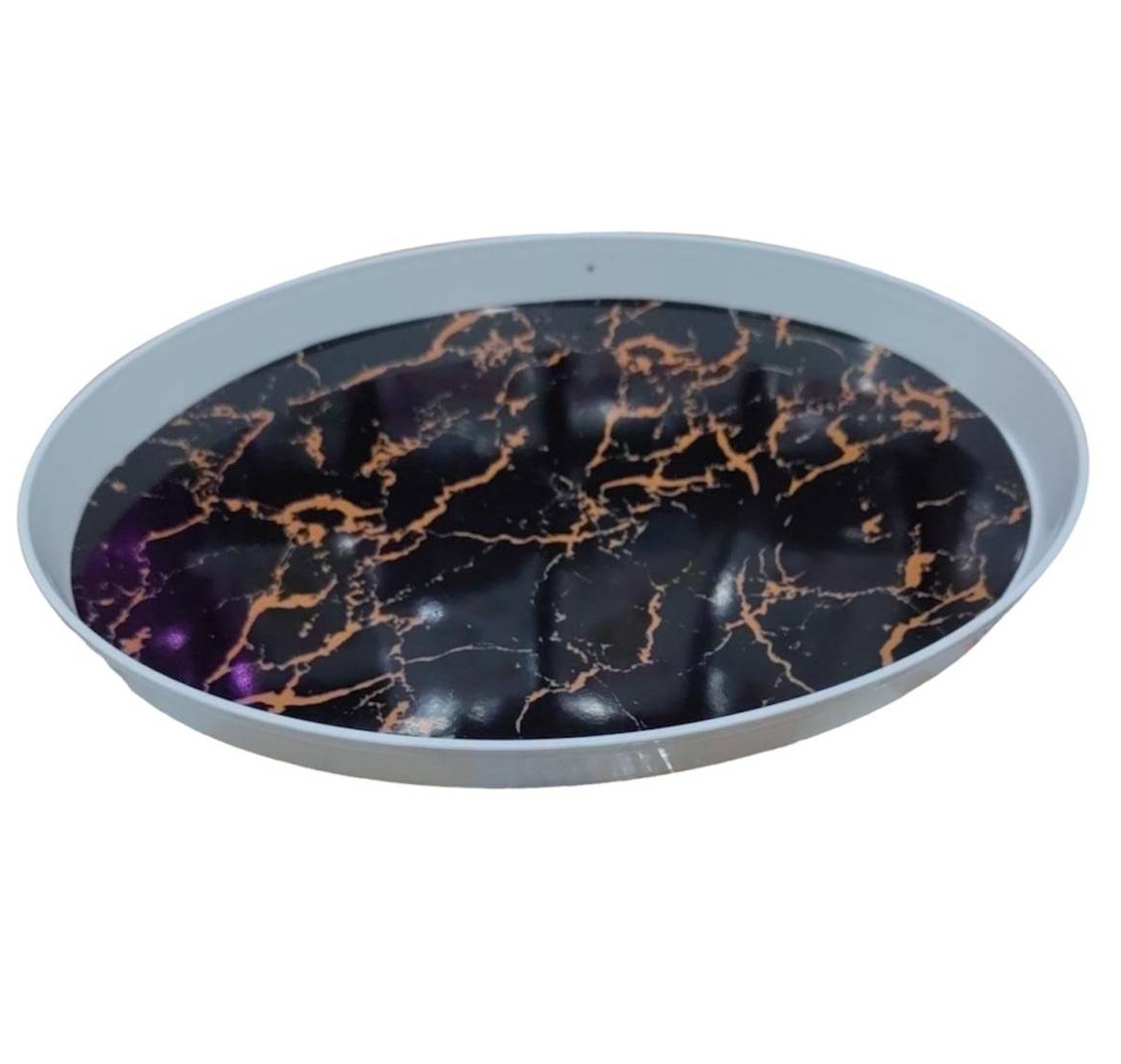 BANDEJA OEM OVALADA FIESTAS DECORATIVA 24 X 32 X 3 CM NEGRO - 1