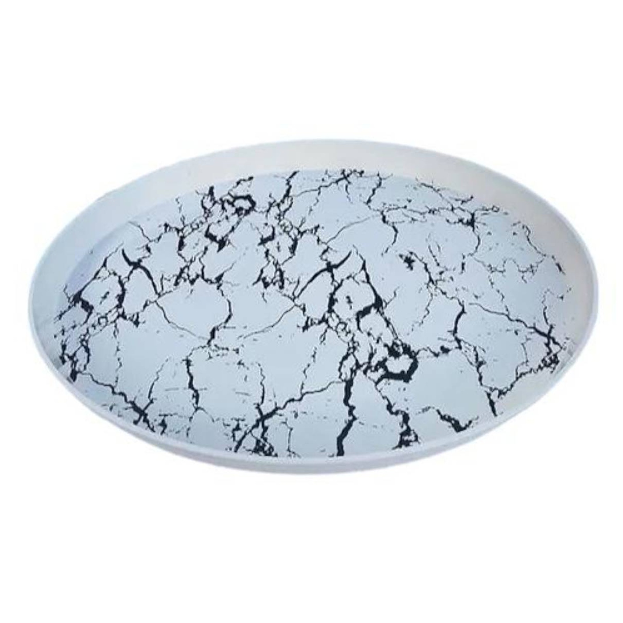 BANDEJA OEM OVALADA FIESTAS DECORATIVA 24 X 32 X 3 CM BLANCO - 1