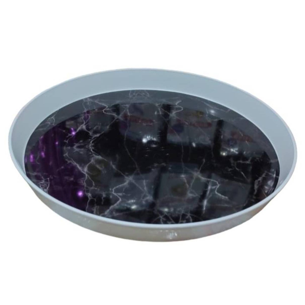 BANDEJA OEM REDONDA FIESTAS DECORATIVA 28 CM NEGRO - 1