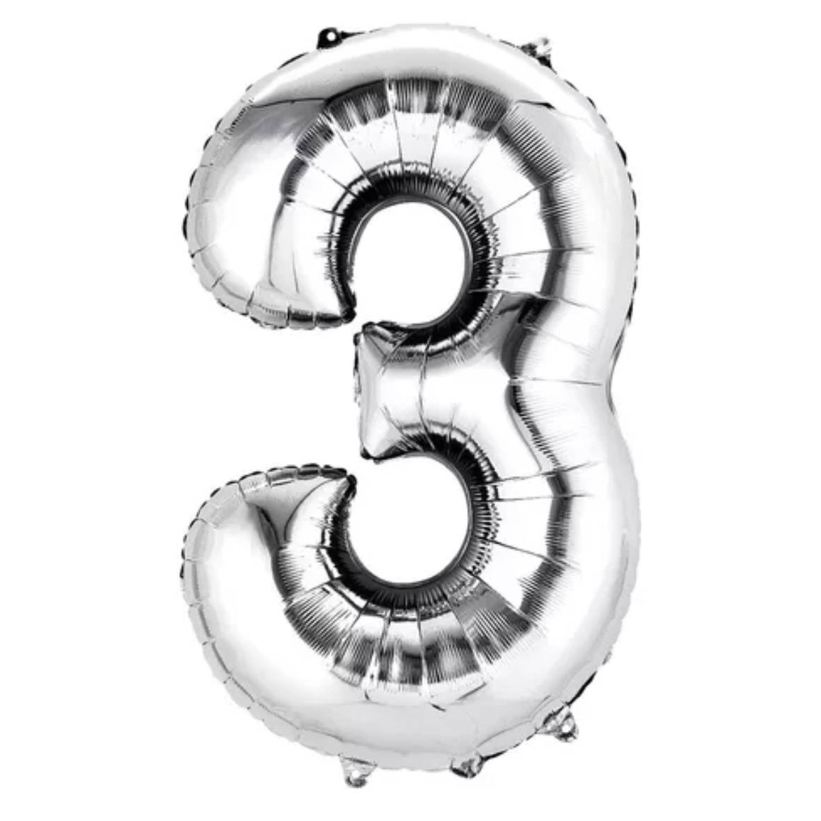 GLOBO OEM NÚMERO METALIZADO 40 PULGADAS # 3 PLATEADO - 1