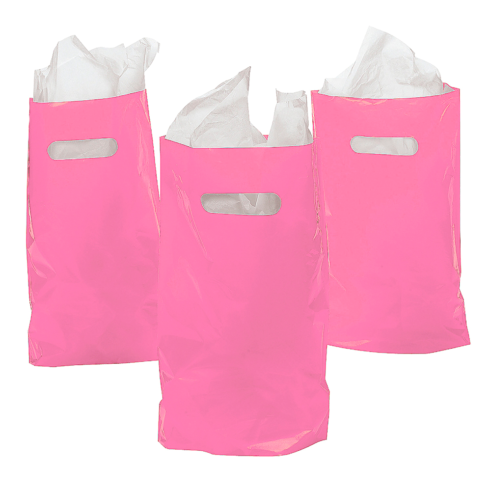 PACK X10 BOLSA DULCES COTILLÓN UNICOLOR ROSADO CUMPLEAÑOS - 2
