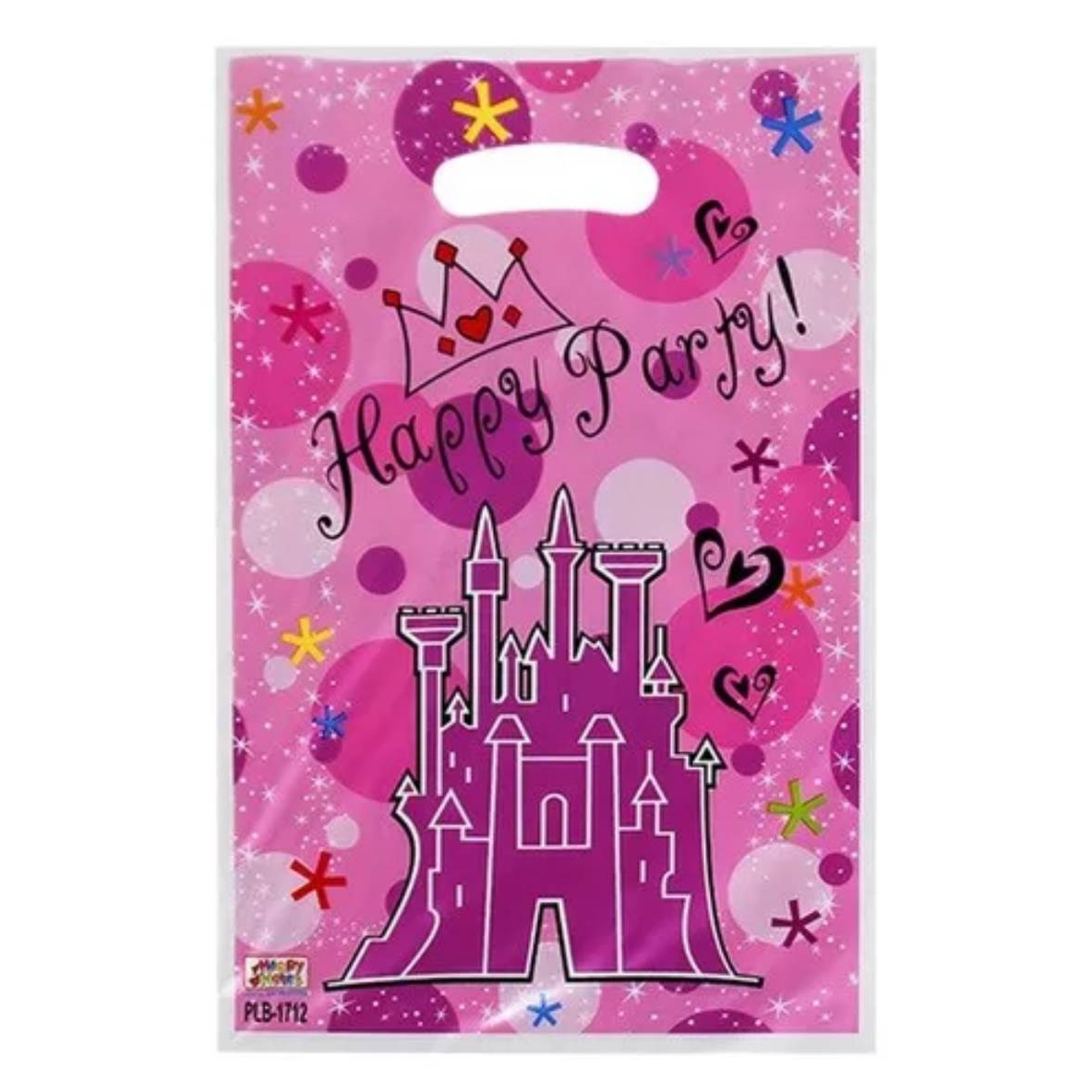 PACK X10 BOLSA DULCES COTILLÓN DISEÑO CASTILLO CUMPLEAÑOS - 1