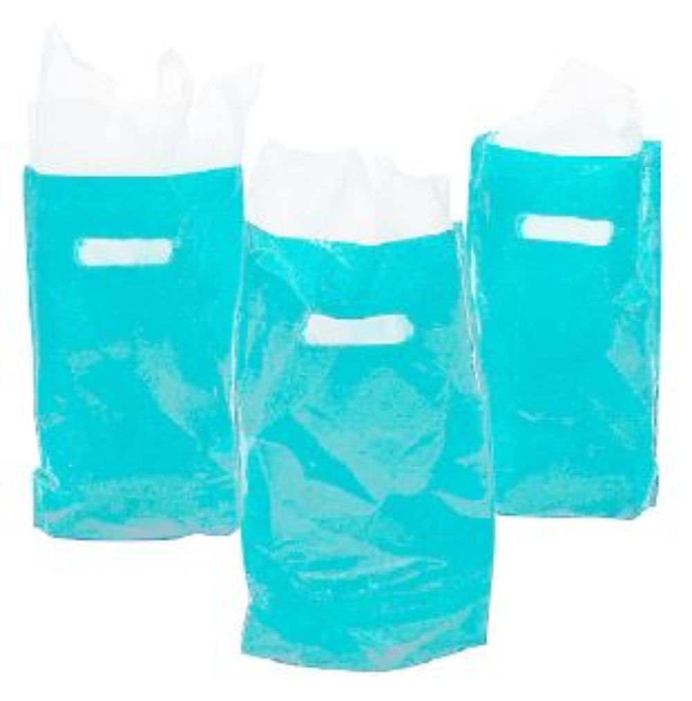 PACK X10 BOLSA DULCES COTILLÓN UNICOLOR CELESTE CUMPLEAÑOS - 2