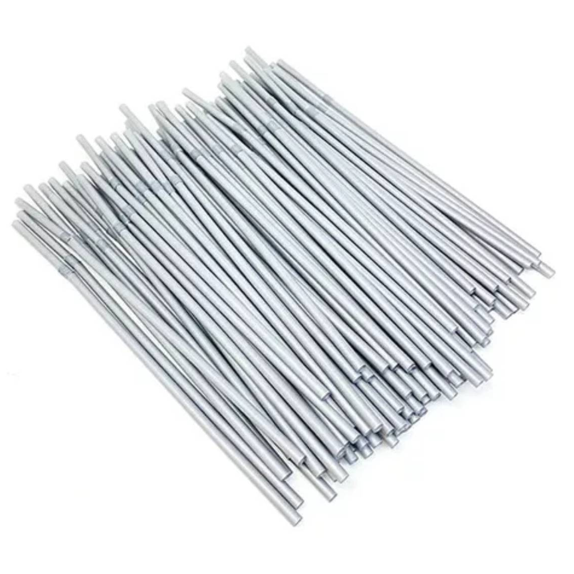 BOMBILLA OEM PLÁSTICA FLEXIBLES 100 UNIDADES PLATEADO - 1