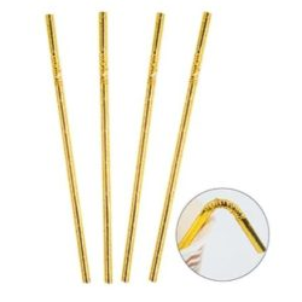 BOMBILLA OEM PLÁSTICA FLEXIBLES 100 UNIDADES DORADO - 2