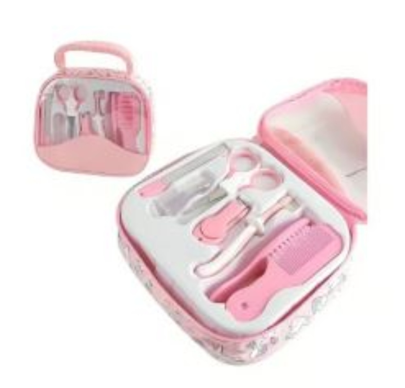 SET DE CUIDADOS PARA BEBE MANICURE 7 PCS CON BOLSO - ROSADO - 1