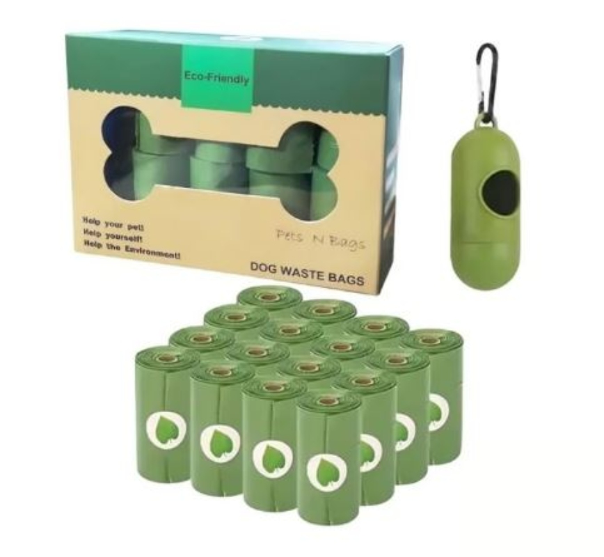BOLSAS SANITARIA MASCOTAS OEM ECOLOGICA DESECHO 16 ROLLOS 15 BOLSAS - 1