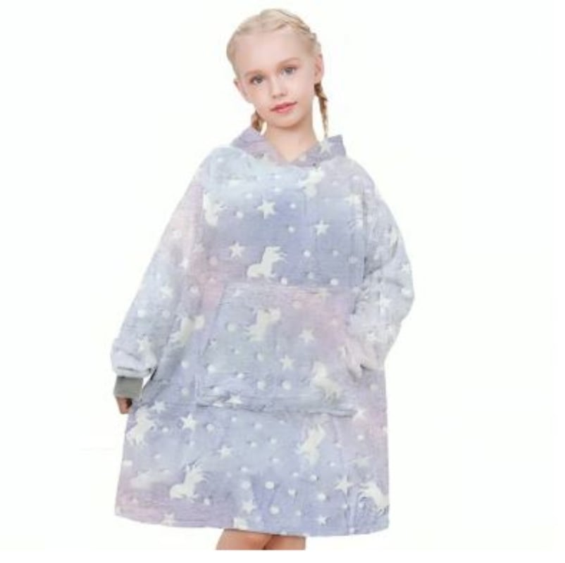POLERÓN DE FRANELA CON CAPUCHA PARA NIÑOS LUMINOSO DISEÑOS - MORADO - 1