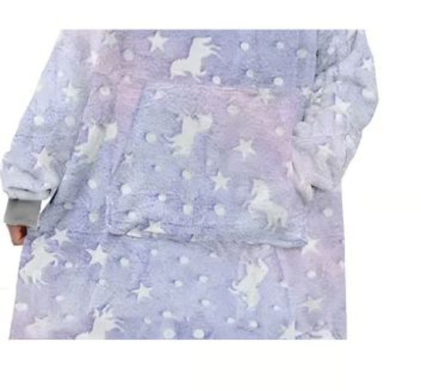 POLERÓN DE FRANELA CON CAPUCHA PARA NIÑOS LUMINOSO DISEÑOS - MORADO - 2