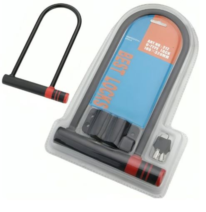 CANDADO OEM U LOCK BICICLETA Y MOTO 2 LLAVES GRANDE ACERO - 1