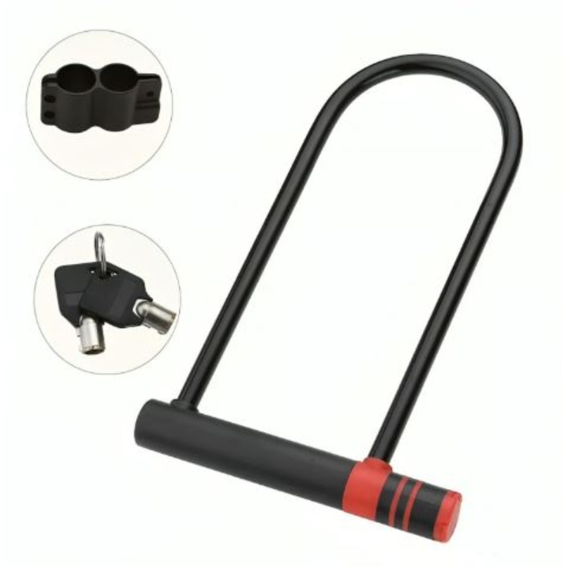 CANDADO OEM U LOCK BICICLETA Y MOTO 2 LLAVES GRANDE ACERO - 2