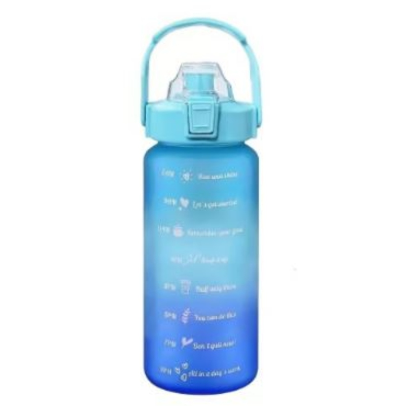 PACK 2 BOTELLAS AGUA MOTIVACIONALES DE 2 LITROS Y 900 M - AZUL - 2