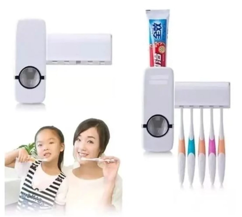 DISPENSADOR AUTOMÁTICO PASTA DIENTES PORTA CEPILLO - 1