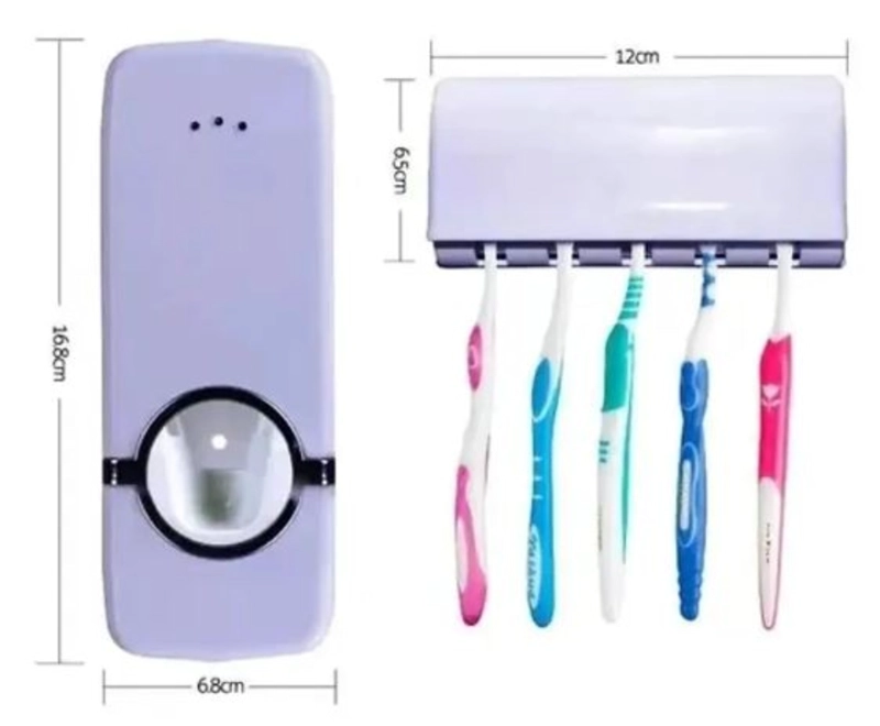 DISPENSADOR AUTOMÁTICO PASTA DIENTES PORTA CEPILLO - 3