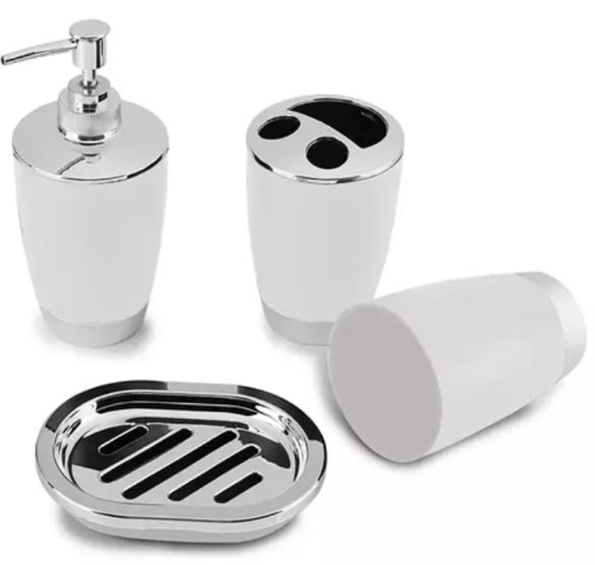 SET ACCESORIOS DE BAÑO 4PZS PORTACEPILLOS JABONERA - 1