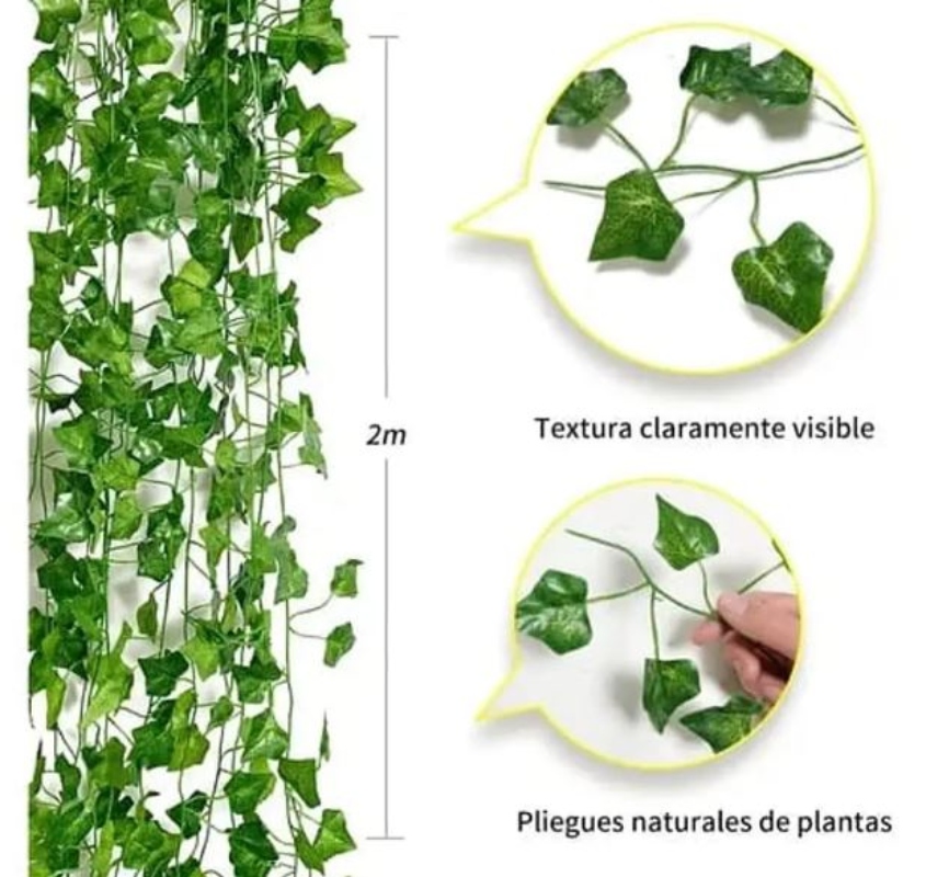 PLANTA ARTIFICIAL ENRREDADERA 12 TIRAS 210CM DECORACIÓN - 2