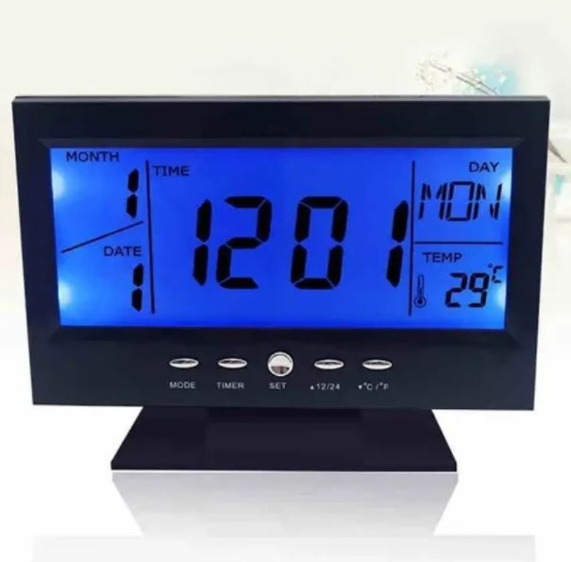 RELOJ DESPERTADOR DIGITAL PANTALLA LCD LED DS-8082 - 1